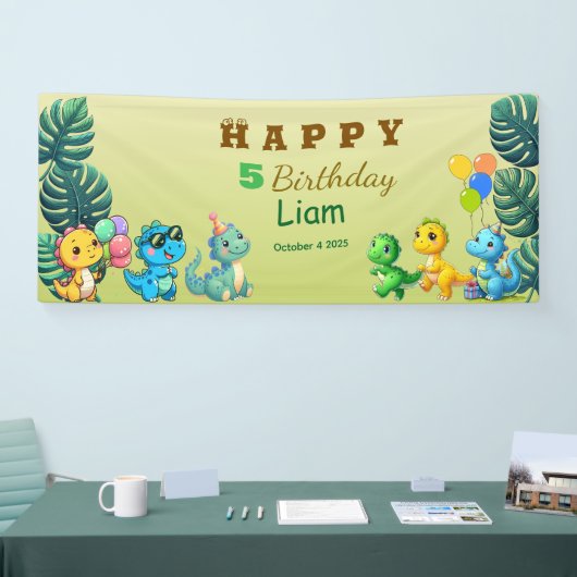 Baby Dino Birthday Banner 横断幕 (トレードショー)