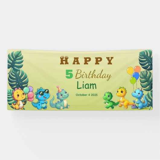 Baby Dino Birthday Banner 横断幕 (横)