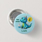 Baby Dino Birthday Button! 缶バッジ (正面&裏面)