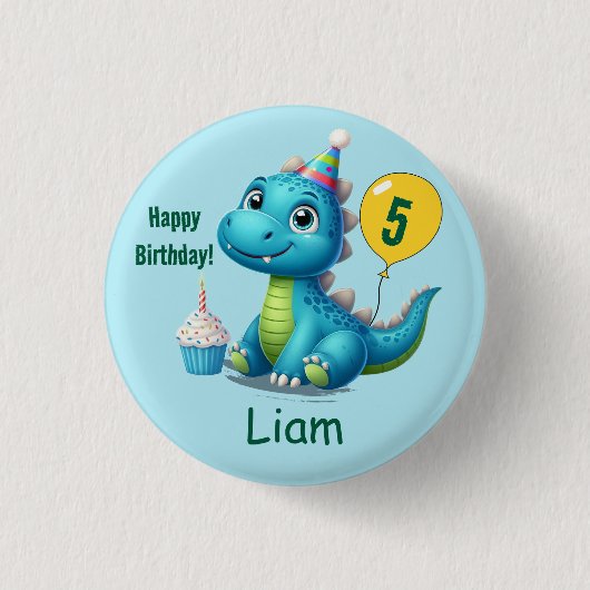 Baby Dino Birthday Button! 缶バッジ (正面)