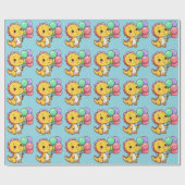 Baby Dino Birthday Gift Wrap ラッピングペーパー (フラット)