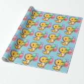 Baby Dino Birthday Gift Wrap ラッピングペーパー (アンロールド)