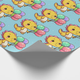Baby Dino Birthday Gift Wrap ラッピングペーパー