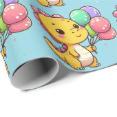 Baby Dino Birthday Gift Wrap ラッピングペーパー (ロールコーナー)