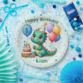 Baby Dino Birthday Party Plates ペーパープレート (パーティー)