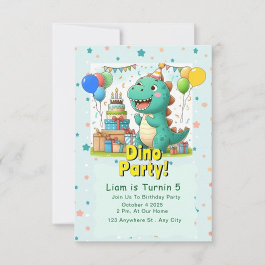 Baby Dino invitation Card! 招待状 (正面)