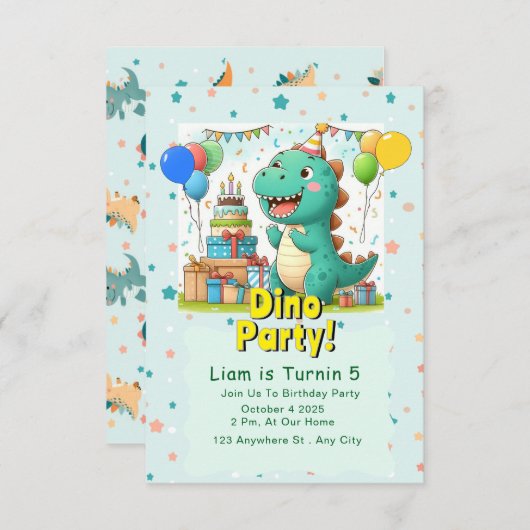 Baby Dino invitation Card! 招待状 (正面/裏面)