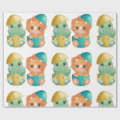 Baby dinosaur baby shower ラッピングペーパー (フラット)