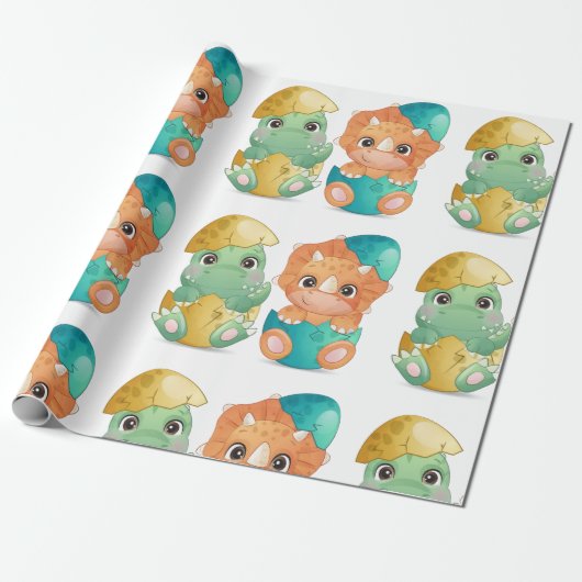 Baby dinosaur baby shower ラッピングペーパー (アンロールド)