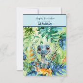 Baby Dinosaur Happy Birthday Special Grandson カード (正面)
