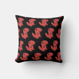 Baby dinosaur pillow - Black & red クッション
