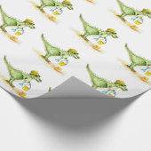 Baby Dinosaur T-Rex on the Beach ラッピングペーパー (角)