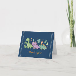 Baby dinosaurs thank you card baby shower サンキューカード