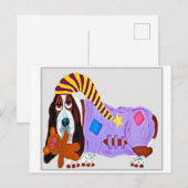 Baby doggie in pajamas bodysuit ポストカード (正面/裏面)