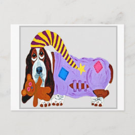 Baby doggie in pajamas bodysuit ポストカード