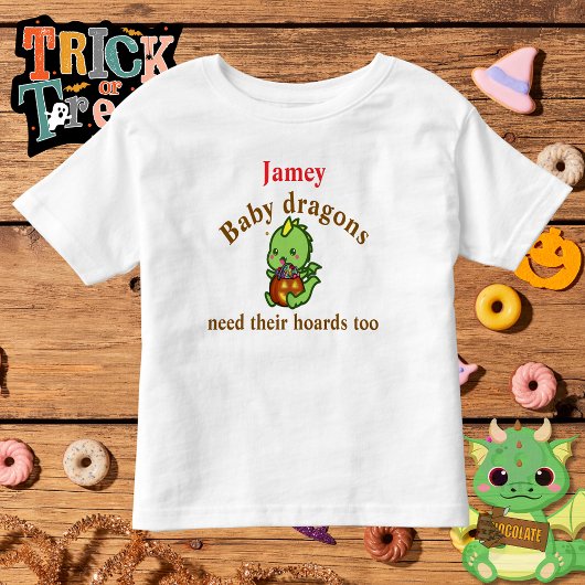 Baby Dragons Need Their Hoards Too Halloween Candy トドラーTシャツ