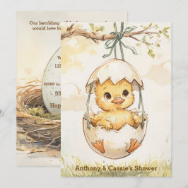 Baby Duck Digital Download Shower Invitation 招待状
