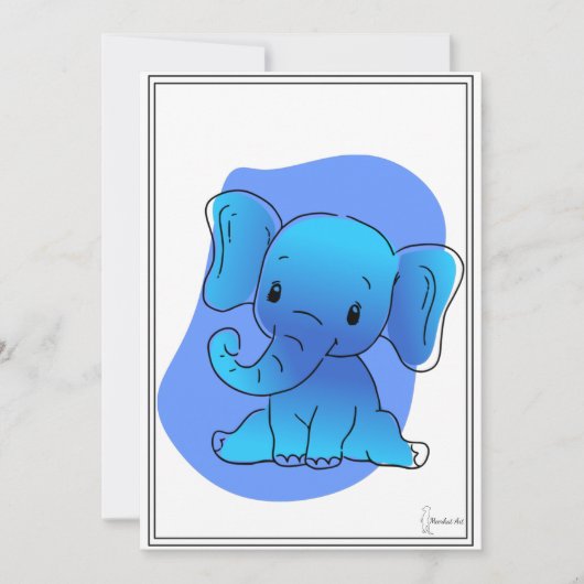 Baby Elefant Karte 招待状 (正面)