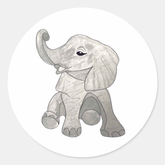 Baby Elephant  ラウンドシール (正面)