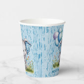 Baby Elephant and Wildflower Boy Baby Shower 紙コップ (右)