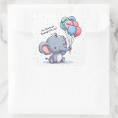 Baby Elephant Balloon Sticker スクエアシール (バッグ)