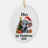 Baby Elephant Christmas セラミックオーナメント (右)