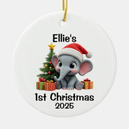 Baby Elephant Christmas セラミックオーナメント