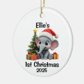 Baby Elephant Christmas セラミックオーナメント (左)