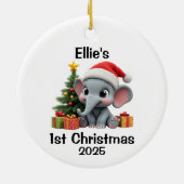 Baby Elephant Christmas セラミックオーナメント (裏面)