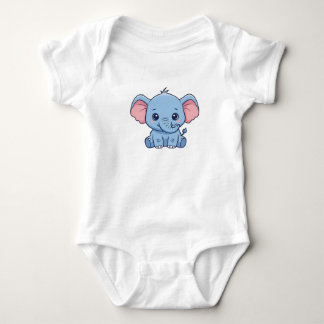 Baby Elephant – Cute & Cozy Baby T-Shirt ベビーボディスーツ