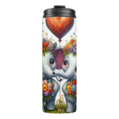 Baby Elephant Floral Heart Balloon タンブラー (正面)