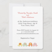  Baby Elephant Gender Neutral Shower 招待状 (裏面)