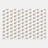 Baby Elephant green & blue balloon Set x3. ラッピングペーパーシート (正面)