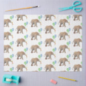 Baby Elephant green & blue balloon Tissue Paper.  薄葉紙 (クラフト)