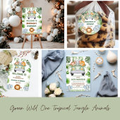 Baby Elephant greenery tropical baby shower  招待状