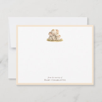 Baby Elephant Nursery Note Card – Personalized ノートカード