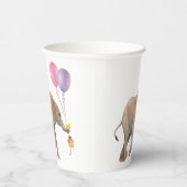 Baby Elephant pink & violet balloon Set x16 紙コップ (右)