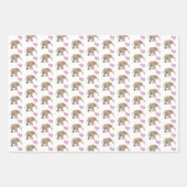 Baby Elephant pink & violet balloon Set x3 ラッピングペーパーシート (正面3)