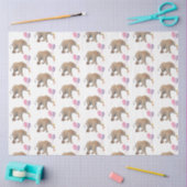 Baby Elephant pink & violet balloon Tissue Paper 薄葉紙 (クラフト)