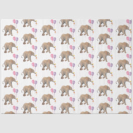 Baby Elephant pink & violet balloon Tissue Paper 薄葉紙