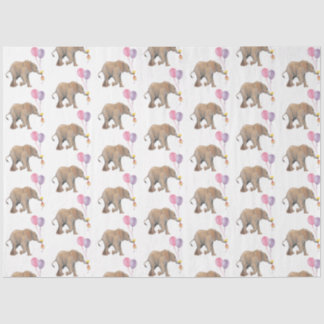 Baby Elephant pink & violet balloon Tissue Paper 薄葉紙