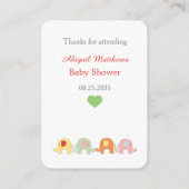  Baby Elephant Shower Diaper Raffle エンクロージャーカード (裏面)