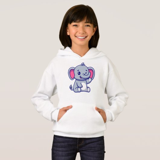 Baby Elephant Sitting Waving Hand-23800 (正面フル)
