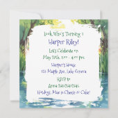 Baby Elephant Themed | First Birthday Party 招待状 (裏面)