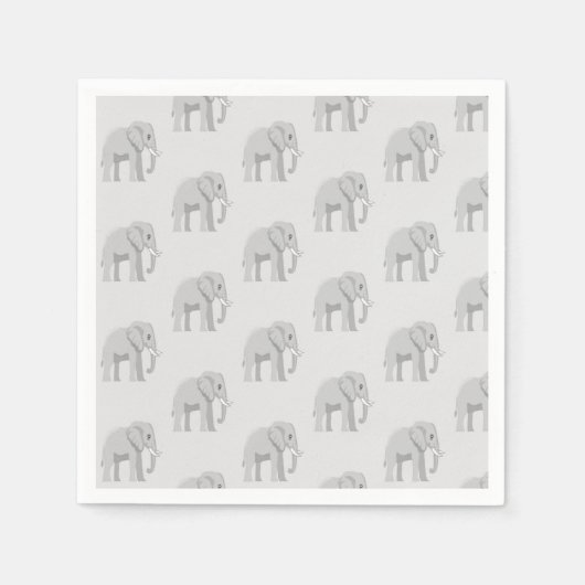 Baby Elephant Whimsical Pattern Birthday Napkins スタンダードカクテルナプキン (正面)
