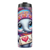 Baby Elephant Winter Heart タンブラー (正面)