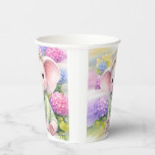 Baby Elephant with Hydrangeas Baby Shower  紙コップ (右)