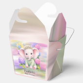 Baby Elephant with Hydrangeas Baby Shower Favor フェイバーボックス (オープン)