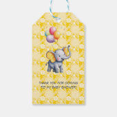 Baby Elephant Yellow Polka Dot Ears Baby Shower ギフトタグ (裏面)