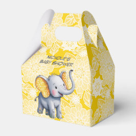 Baby Elephant Yellow Polka Dot Ears Baby Shower フェイバーボックス